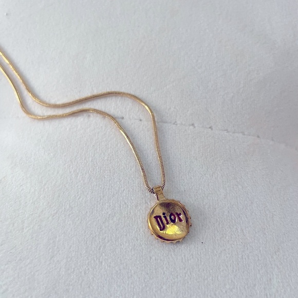 Christian Dior Enamel Bottle Cap Pendant Necklace - Picture 3 of 6